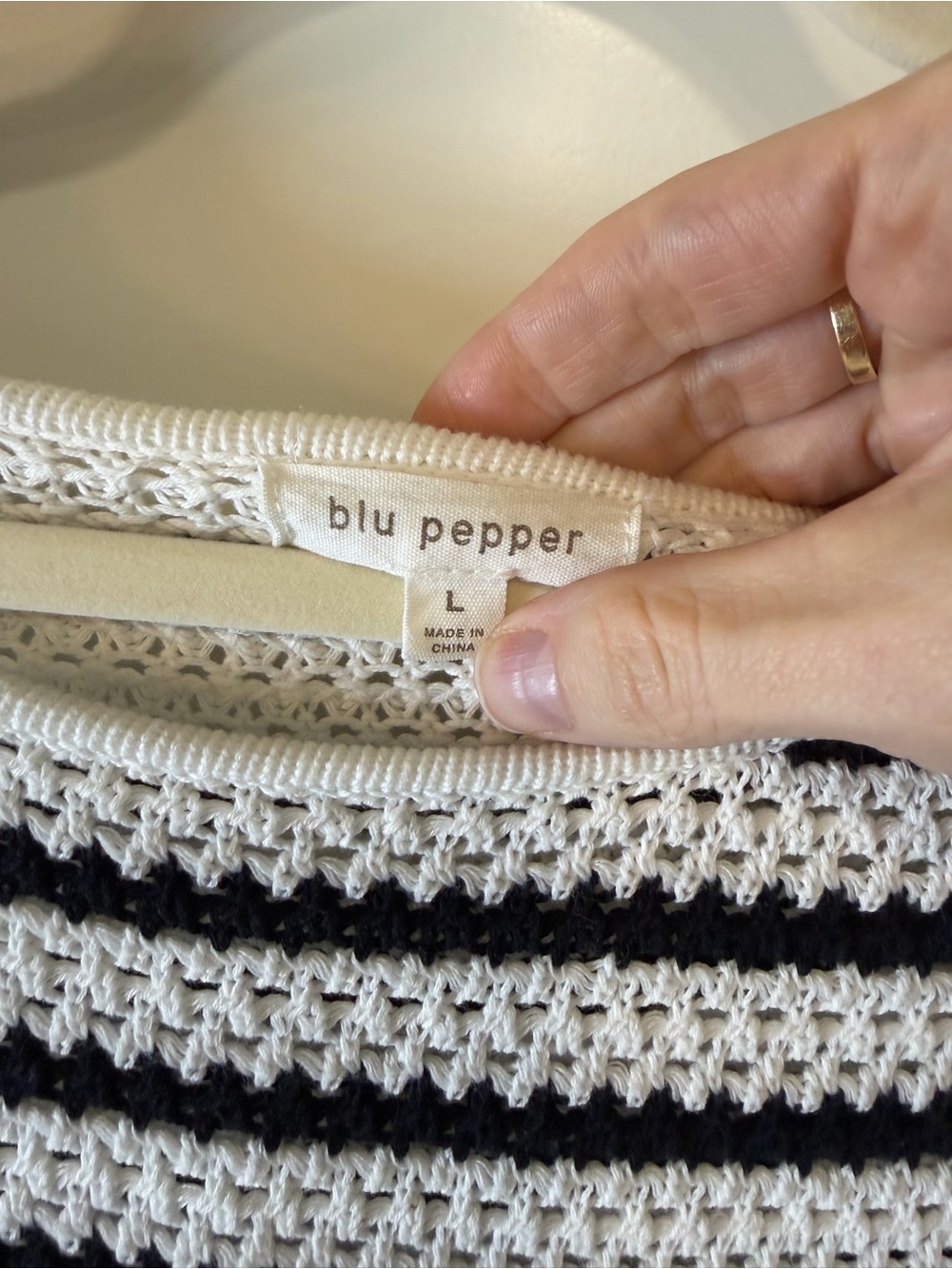 BLU PEPPER Striped Black and White Boatneck Sweater - Women - Picture 6 of 7